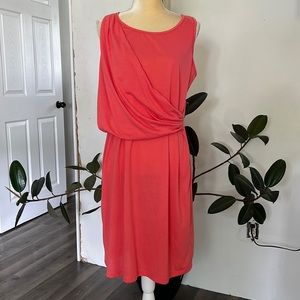 Coral Sleeveless Polyester Dress Size Large